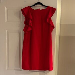 Banana Republic Red Ruffle Sleeve Shift Dress Size 4 NWT